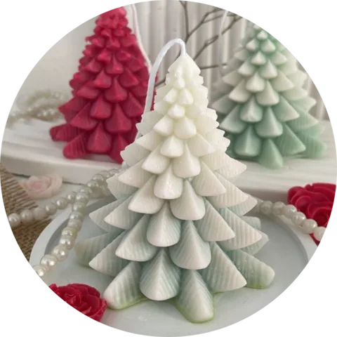 Velas con forma de árbol de Navidad