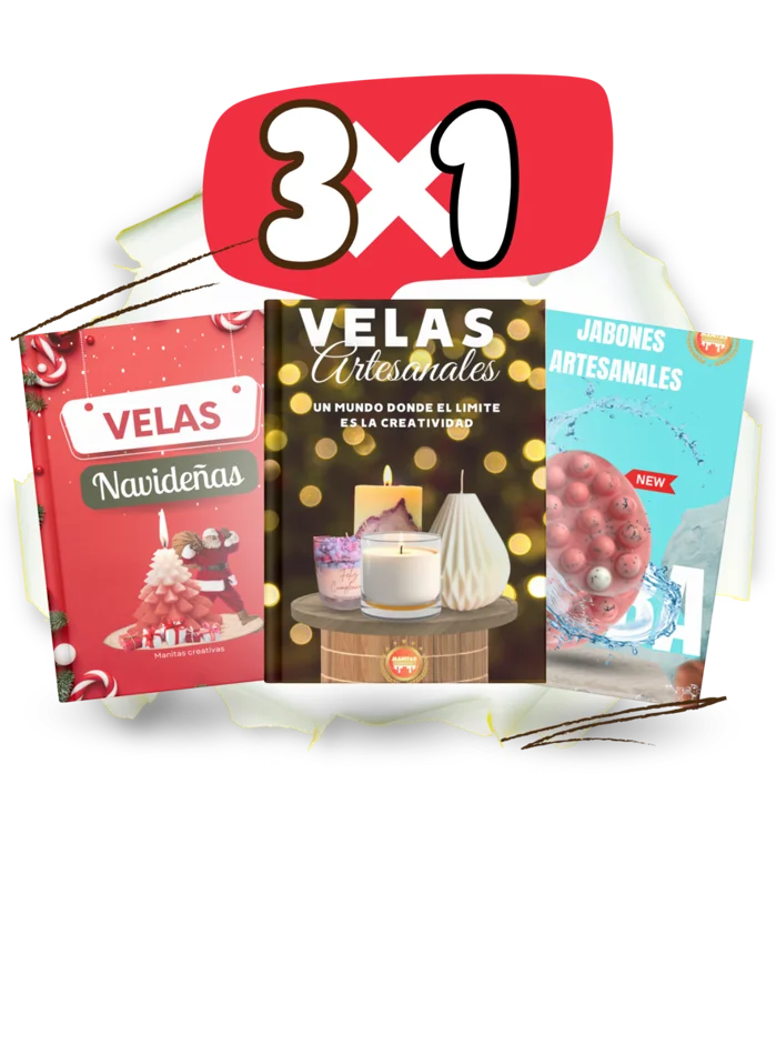 Pack 3x1 de cursos de velas y jabones con bonus