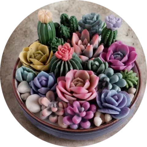 Velas con forma de suculentas